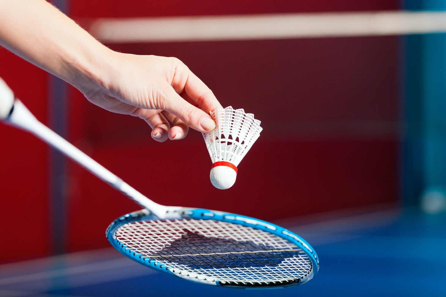 Badminton Schläger vom BC Monheim in Aktion